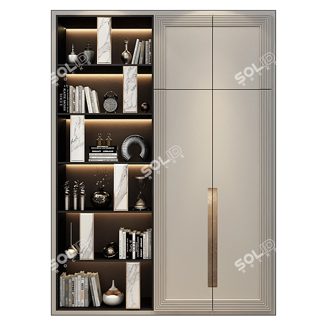 Customizable Furniture Composition: Wardrobe with Decor 3D model image 2