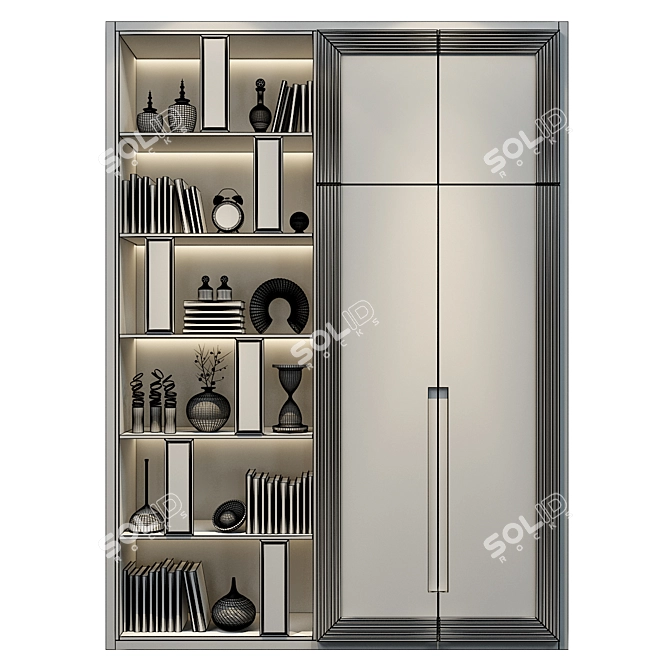 Customizable Furniture Composition: Wardrobe with Decor 3D model image 3