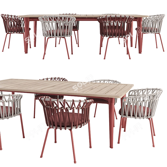 Stylish Emma Cross Chair & Terrace Table 3D model image 1