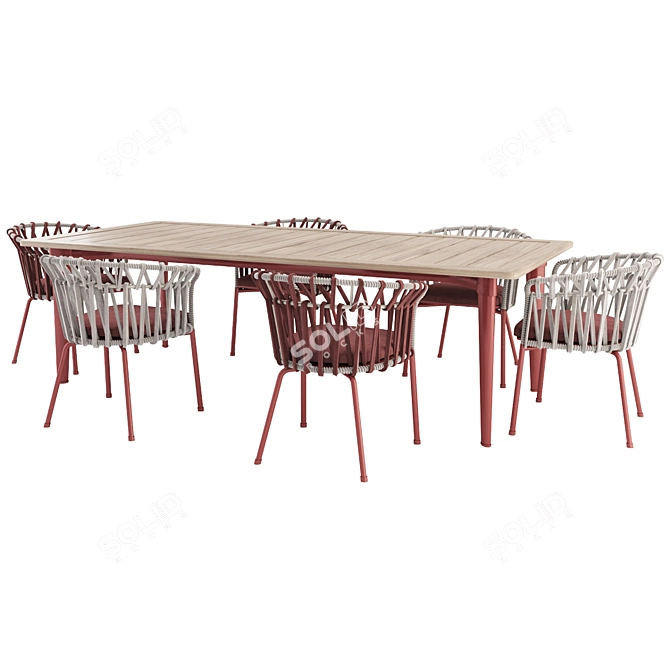 Stylish Emma Cross Chair & Terrace Table 3D model image 2