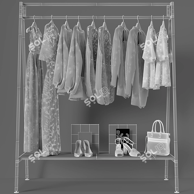 Sleek Clothes Hanger Set 3D model image 4