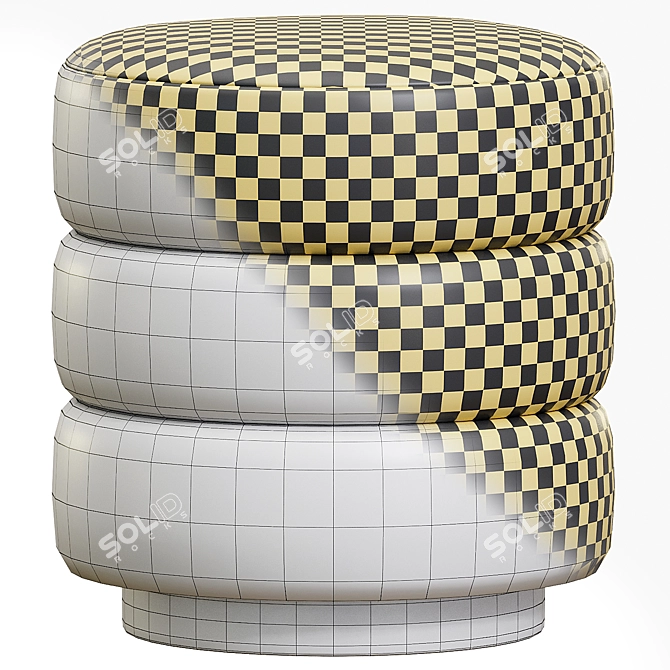 Babylone Ottoman: Stylish and Functional 3D model image 2
