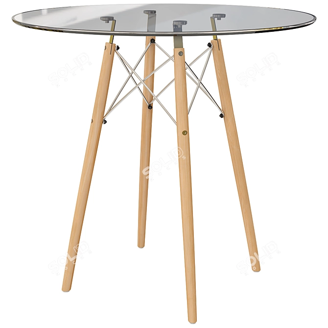 Modern Woodville PT-151 Eames: Stylish and Versatile Table 3D model image 2