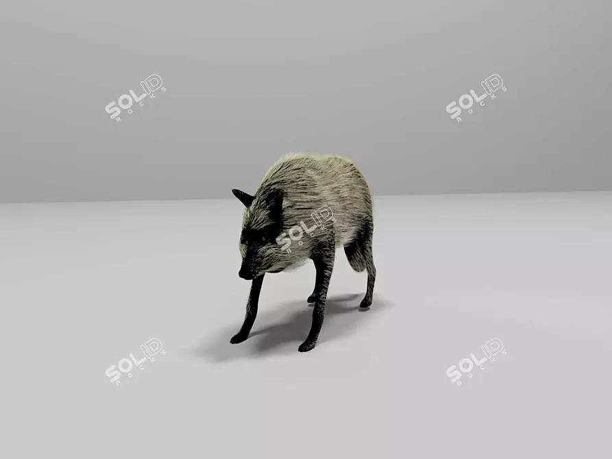 Minimalist Wolf 3D Model 3D model image 1