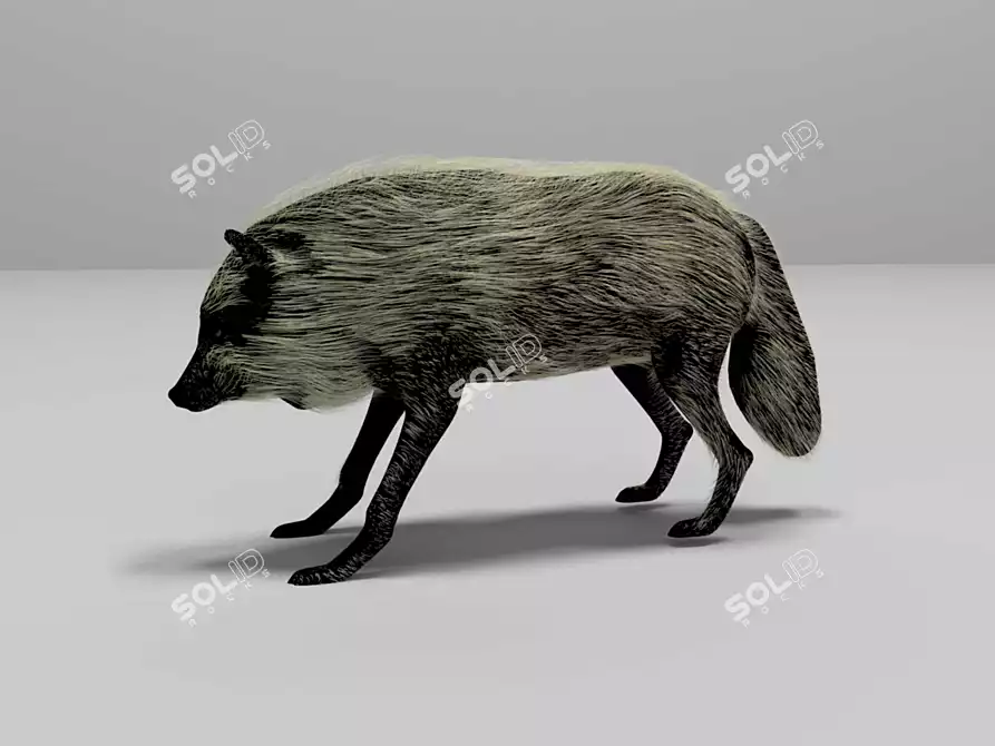 Minimalist Wolf 3D Model 3D model image 2