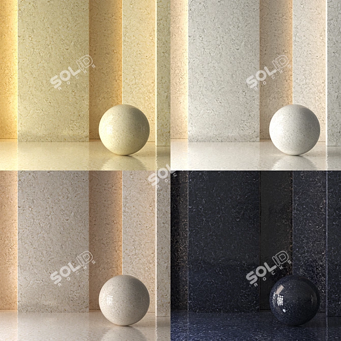 Elegant Marble Material Set 3D model image 7