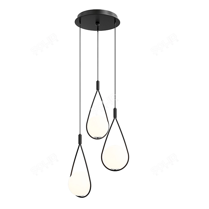 Elegant Glass Pendant Lamp: "Macapa 3D model image 1