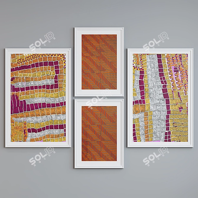 Modern Abstract Picture Frame Set 3D model image 3