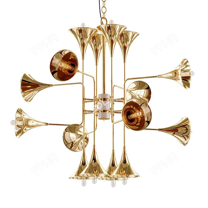 Gold Trumpet: Elegant and Delightful 3D model image 1