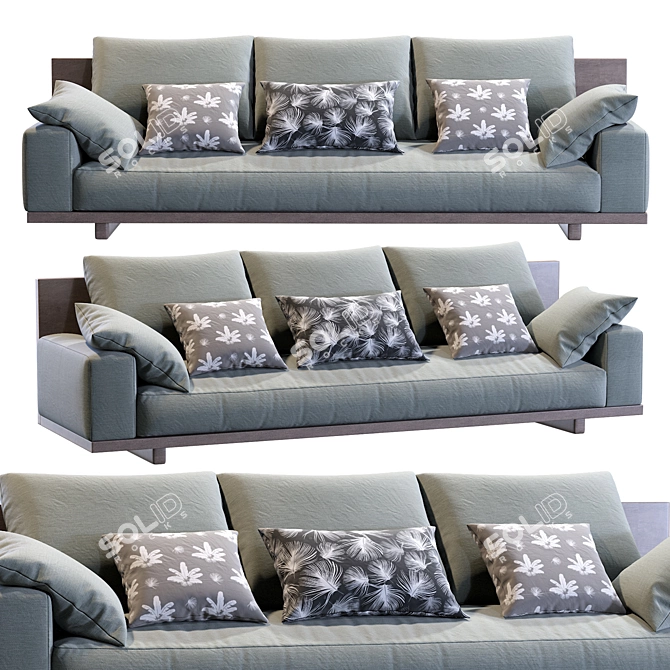 Elegant Kobe Sofa: Coco Republic Edition 3D model image 2