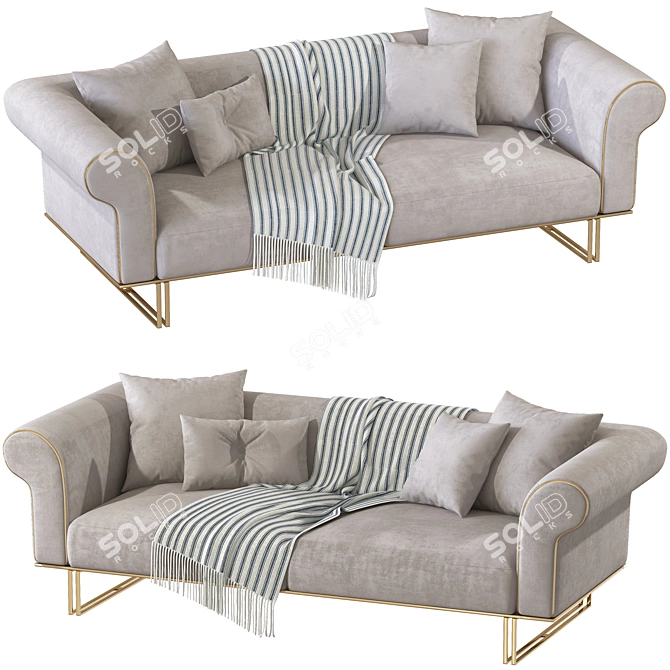 Elegant Gio Living Sofa 3D model image 1