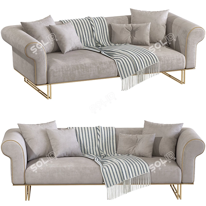 Elegant Gio Living Sofa 3D model image 2