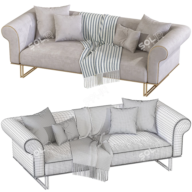 Elegant Gio Living Sofa 3D model image 3