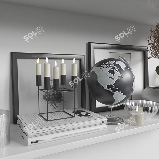 Elegant Decor Set 2015 3D model image 6