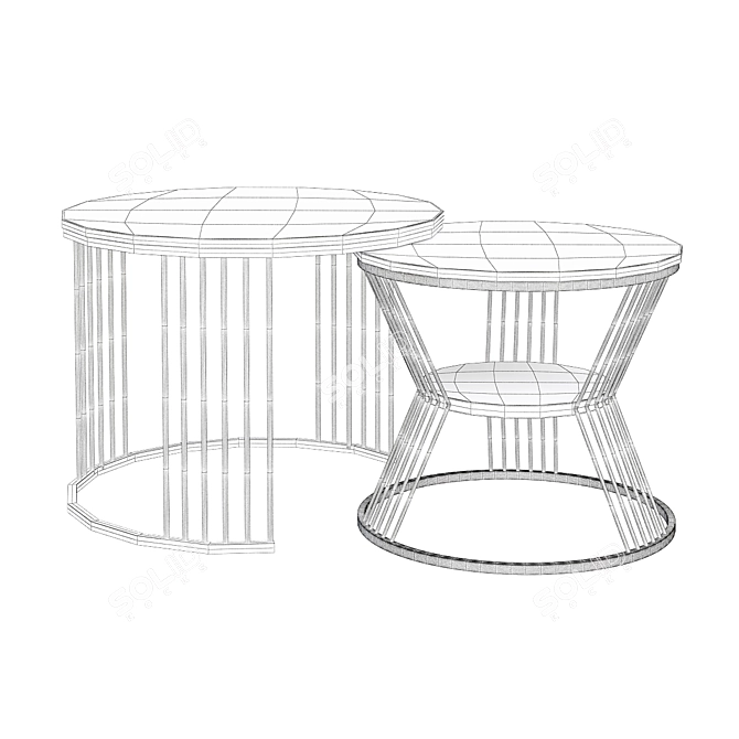 Elegant Carara Marble Coffee Table 3D model image 2