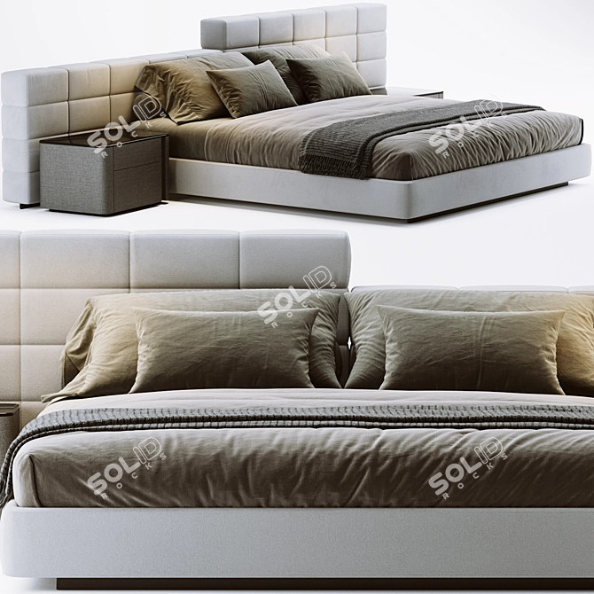 Elegant Minotti Lawrence Bed 3D model image 1