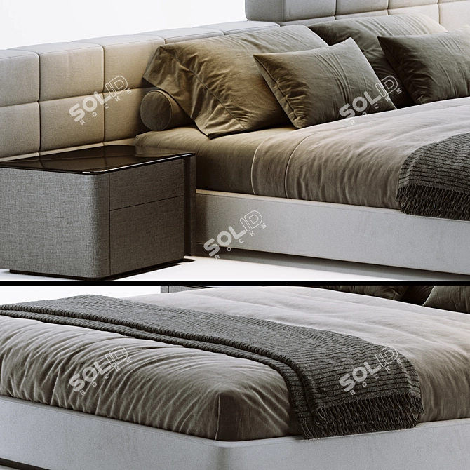 Elegant Minotti Lawrence Bed 3D model image 2