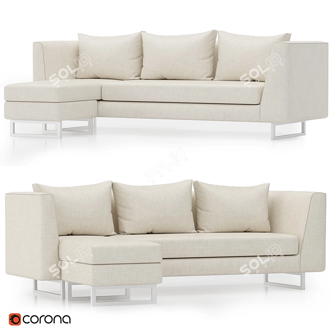 Elegant Matthew Sectional Sofa 3D model image 1