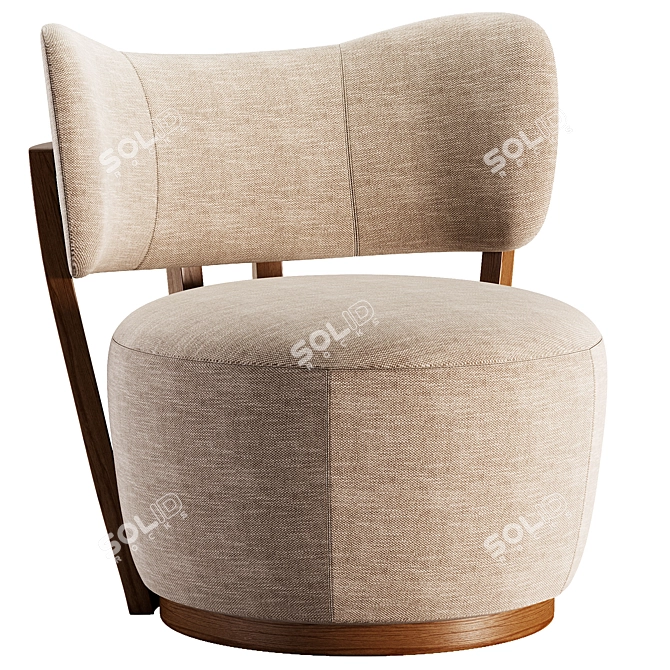 Rumba Beige Swivel Chair: Modern Classic Design 3D model image 2
