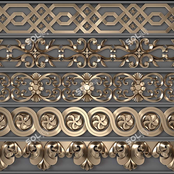 3D Trim Ornaments Pack 3D model image 1