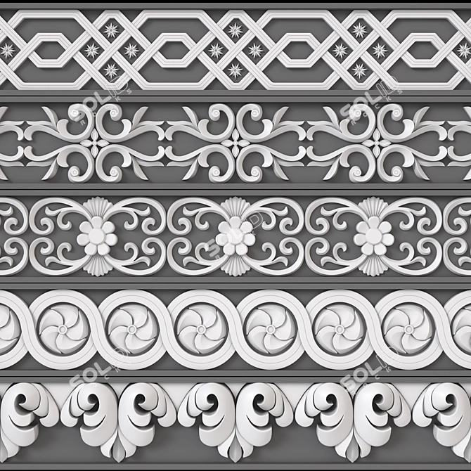 3D Trim Ornaments Pack 3D model image 2