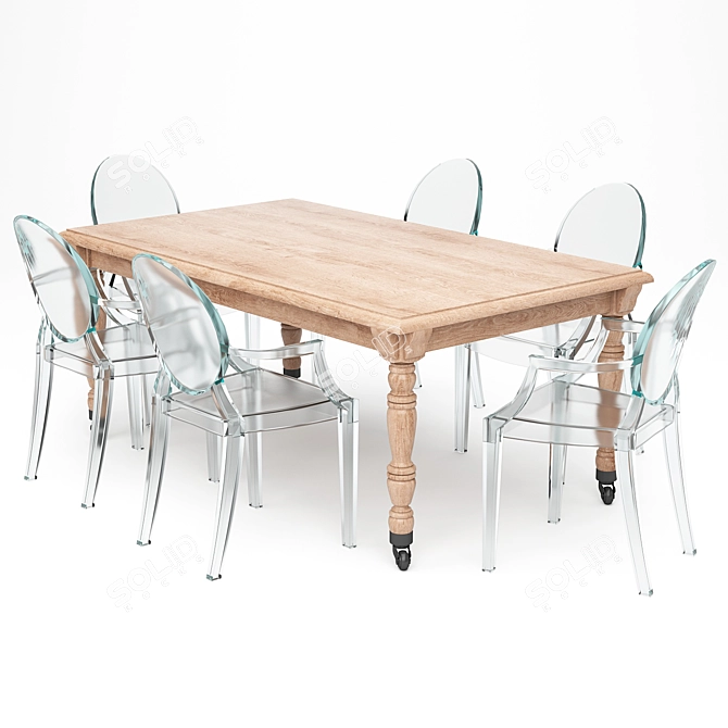 Modern Dining Set 154 3D model image 1