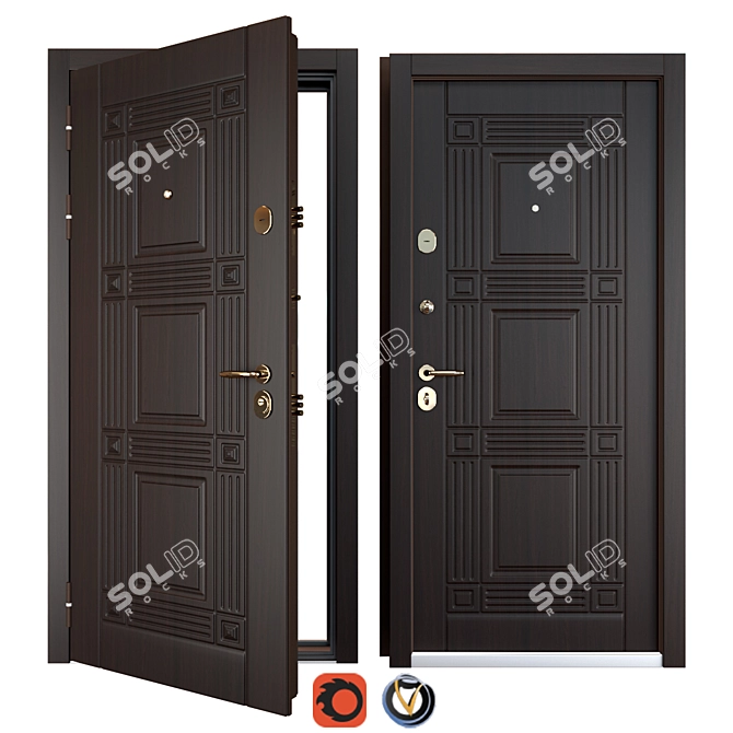 Atlanta Favorit Entrance Metal Door 3D model image 1