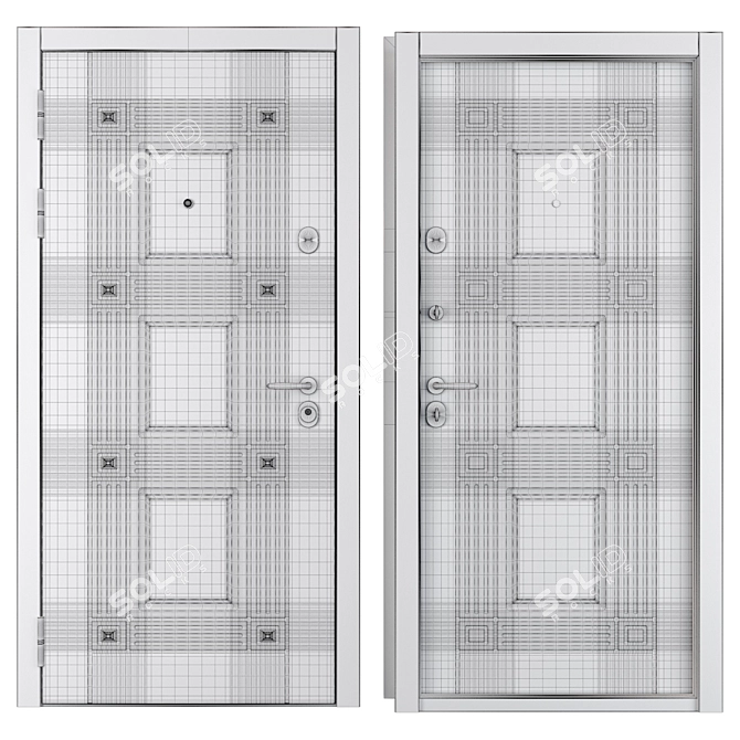 Atlanta Favorit Entrance Metal Door 3D model image 4