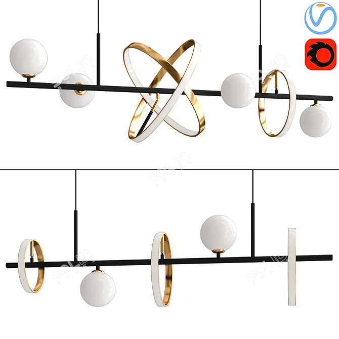 RINBALL 1: Stylish Pendant Lighting 3D model image 1