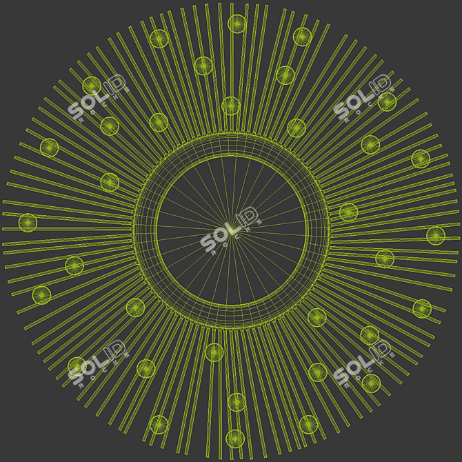 Title: Vintage Sunburst Mirror 3D model image 4