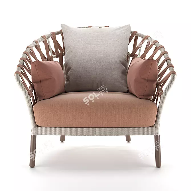 Elegant Emma Outdoor Armchair 3D model image 2