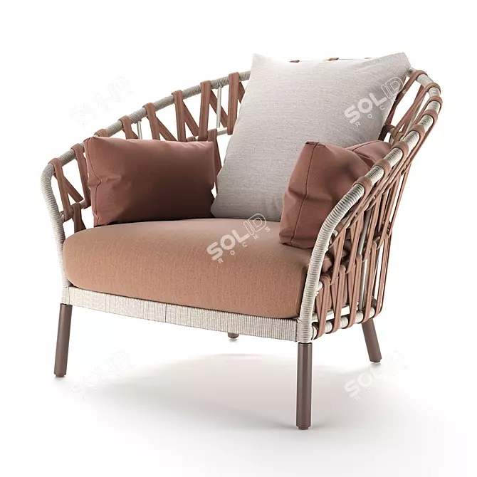 Elegant Emma Outdoor Armchair 3D model image 3