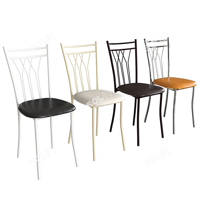 Premier OM: Stylish Metal Frame Chair with Soft Cushion 3D model image 1
