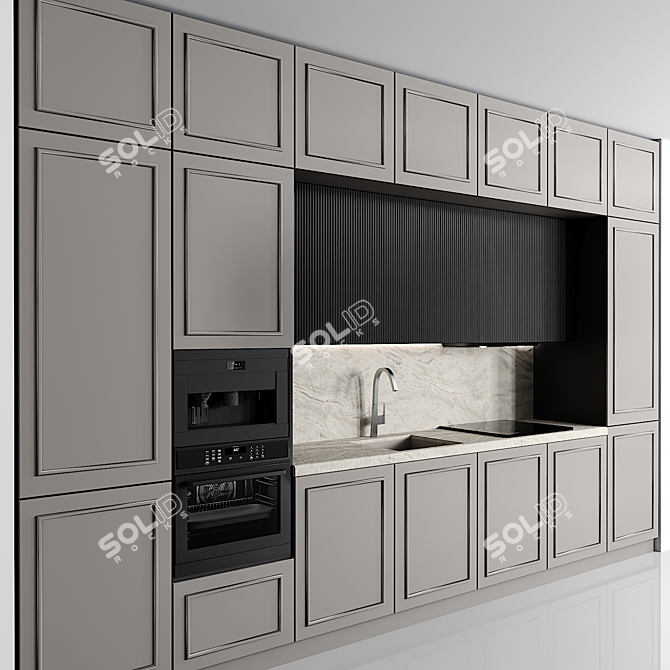 Modern Kitchen Design Set 3D model image 2