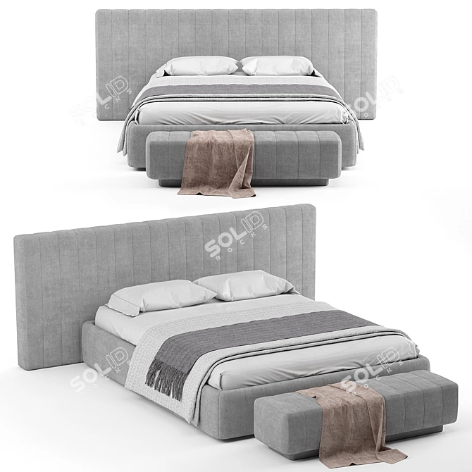 Luxurious Berlin Bed by Rove Concepts 3D model image 2