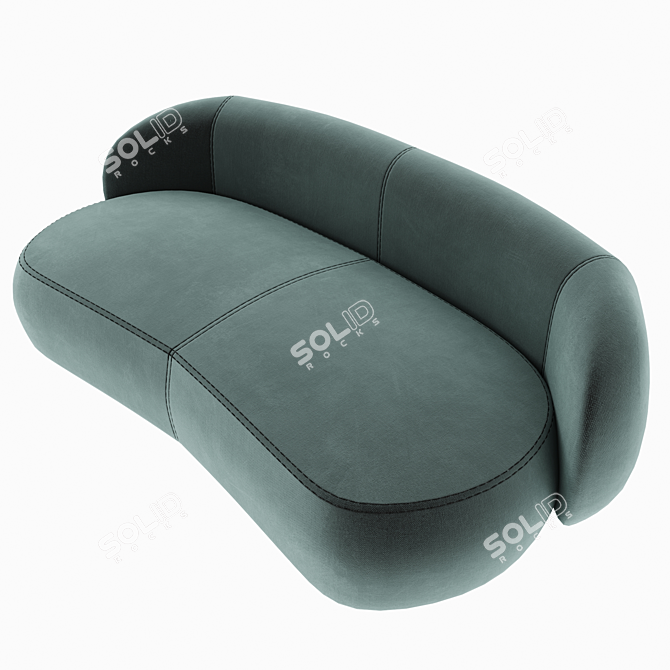 Velvet Balloon Fish 3 Seater Sofa 3D model image 2