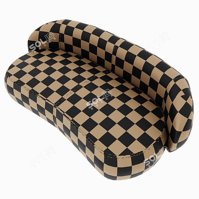 Velvet Balloon Fish 3 Seater Sofa 3D model image 6