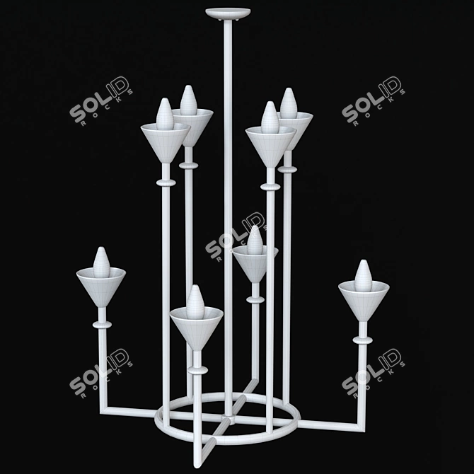 Elegant Vincennes Primo Chandelier 3D model image 2