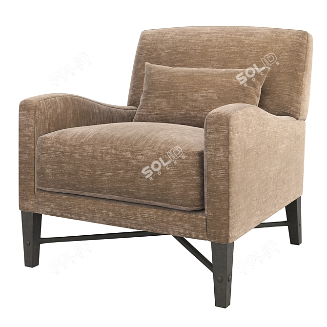 Elegant Dalida Lounge Chair: The Perfect Blend of Style and Comfort 3D model image 3