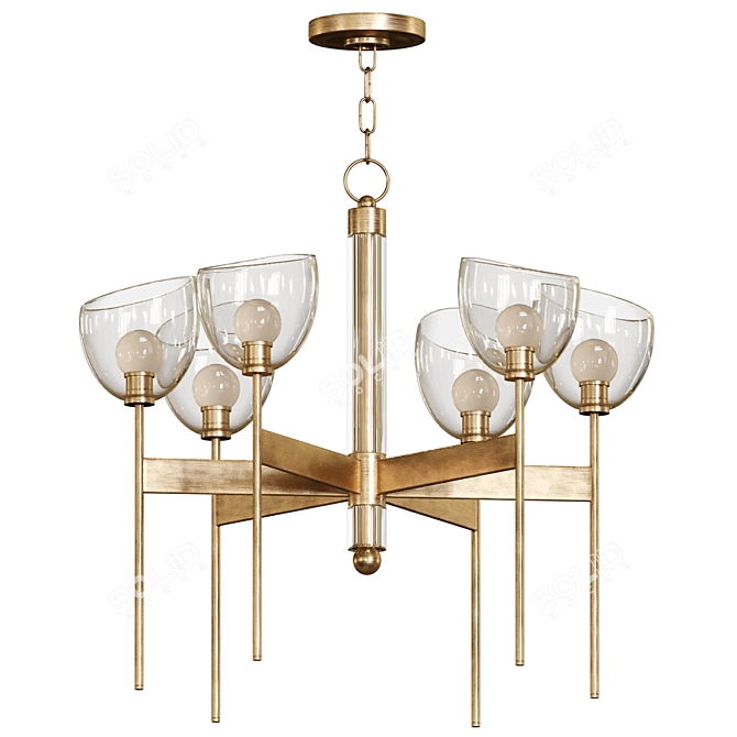 Rustic Wagon Wheel Chandelier 3D model image 1