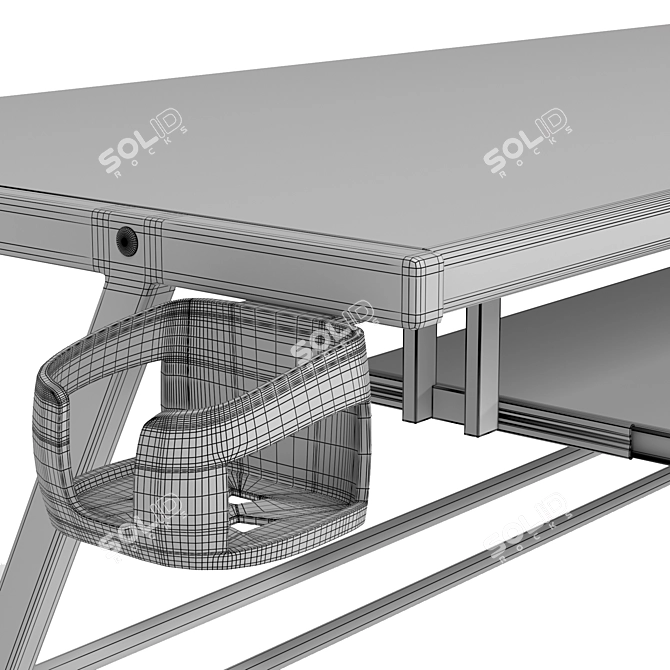 Modern L-shaped Desk: Cubi Cubi 3D model image 3