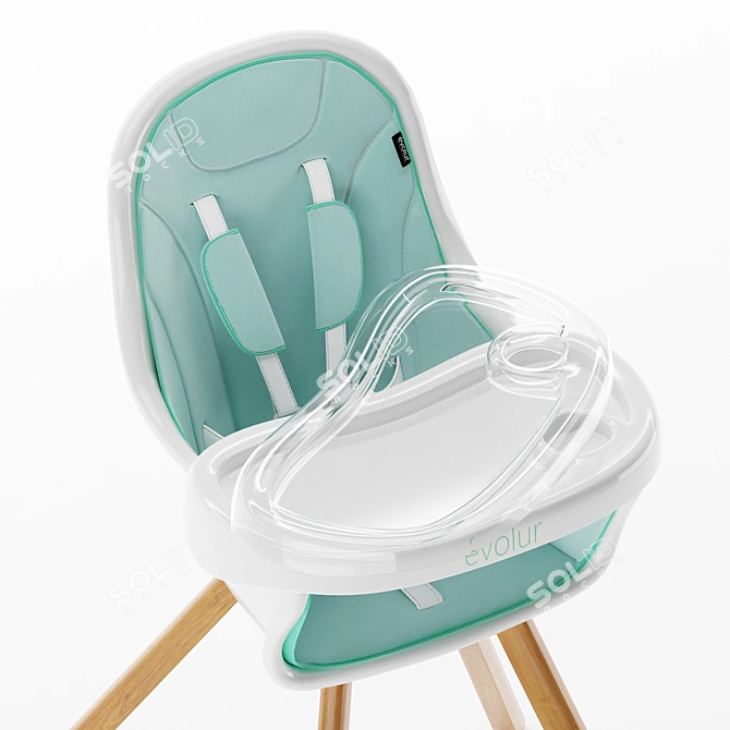 Evolur Zoodle: 3-in-1 High Chair 3D model image 2