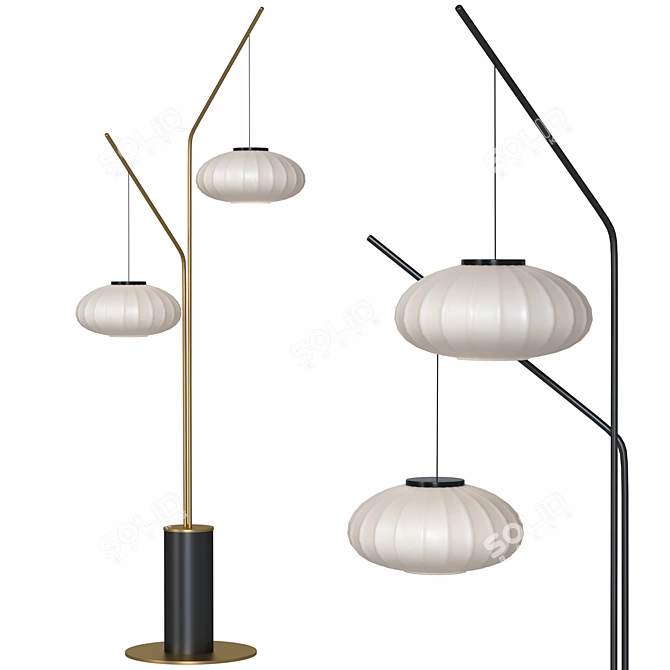 Roche Bobois MEI Floor Lamp: Stylish Design, Impressive Dimensions 3D model image 1