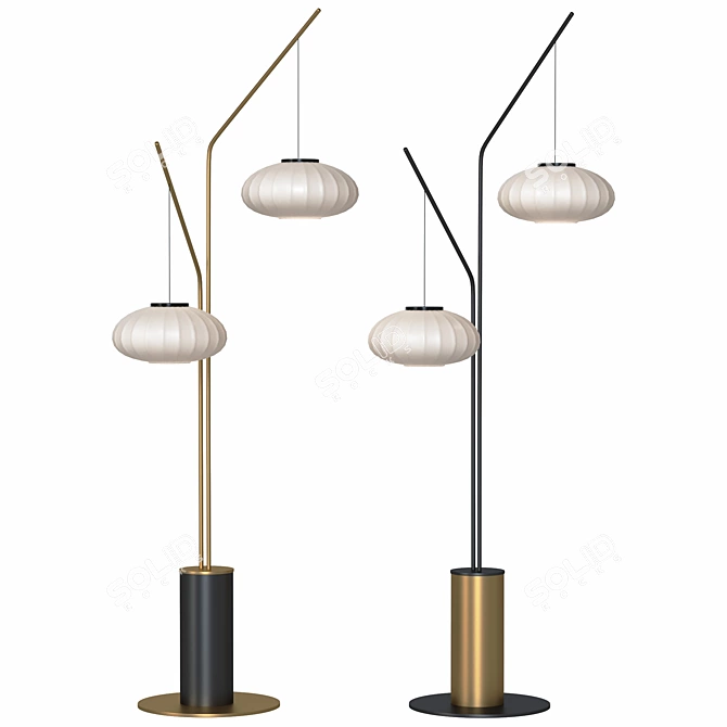 Roche Bobois MEI Floor Lamp: Stylish Design, Impressive Dimensions 3D model image 2