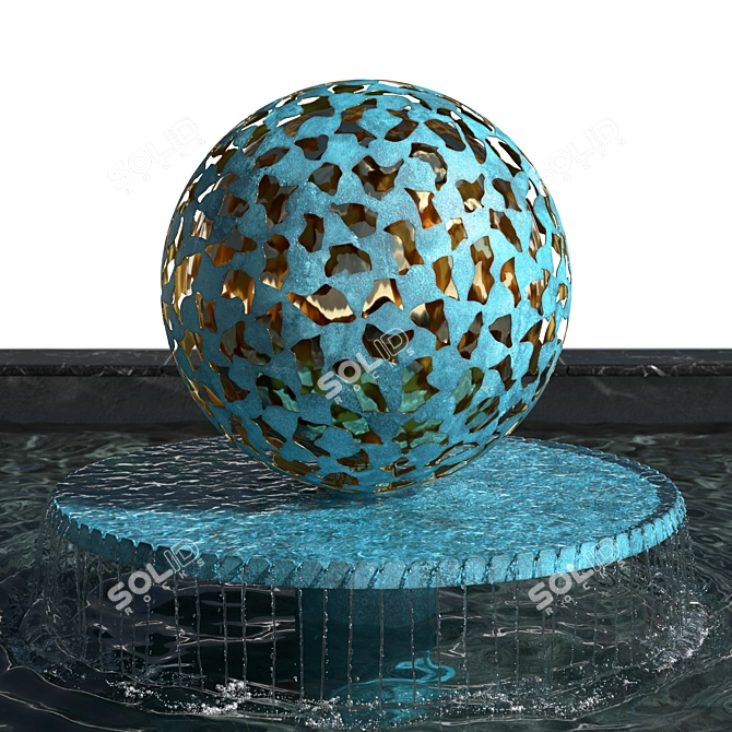 Harber's Water Mantle - Elegant Bronze Fountain 3D model image 4