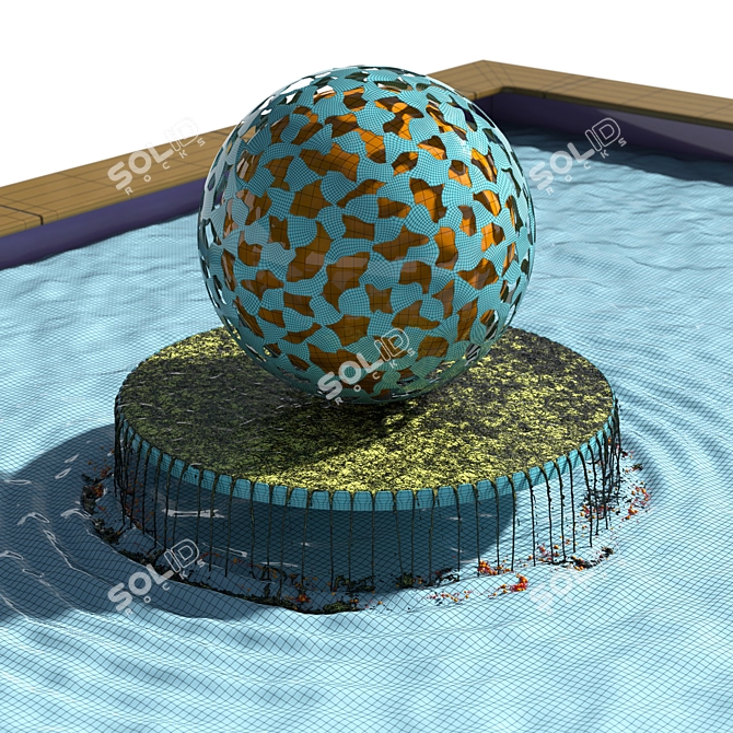Harber's Water Mantle - Elegant Bronze Fountain 3D model image 6