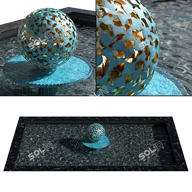 Harber's Water Mantle - Elegant Bronze Fountain 3D model image 7