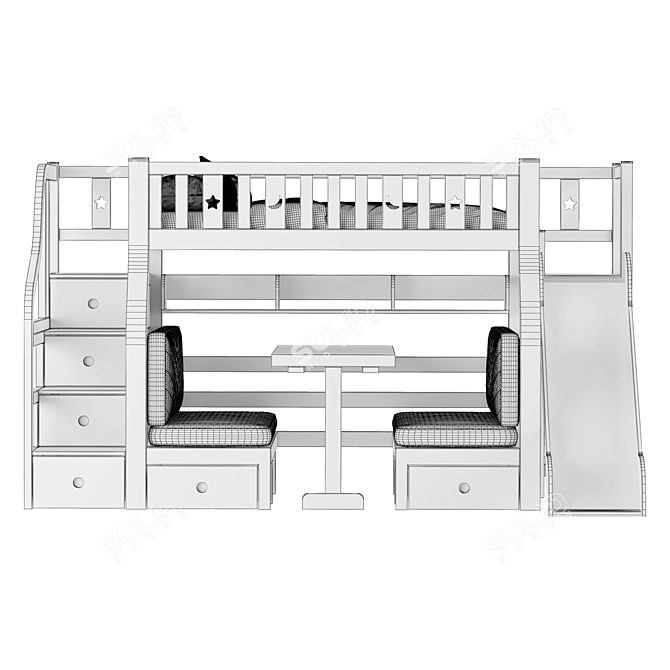 Modular Children's Furniture Set 3D model image 3