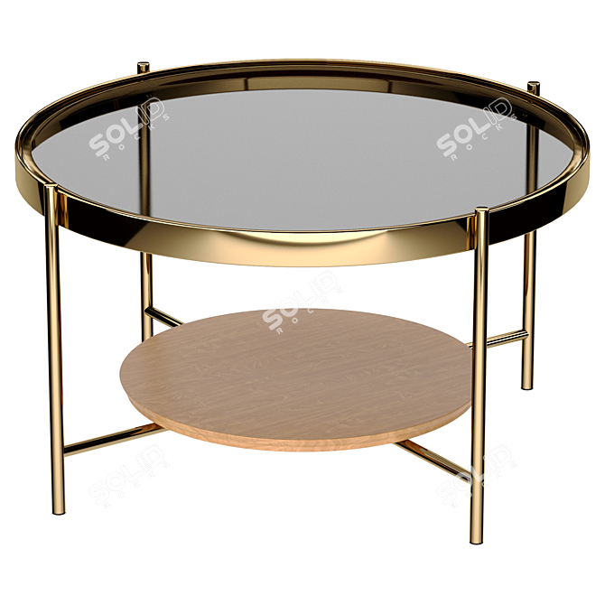 Elegant Gold Coffee Table 3D model image 1