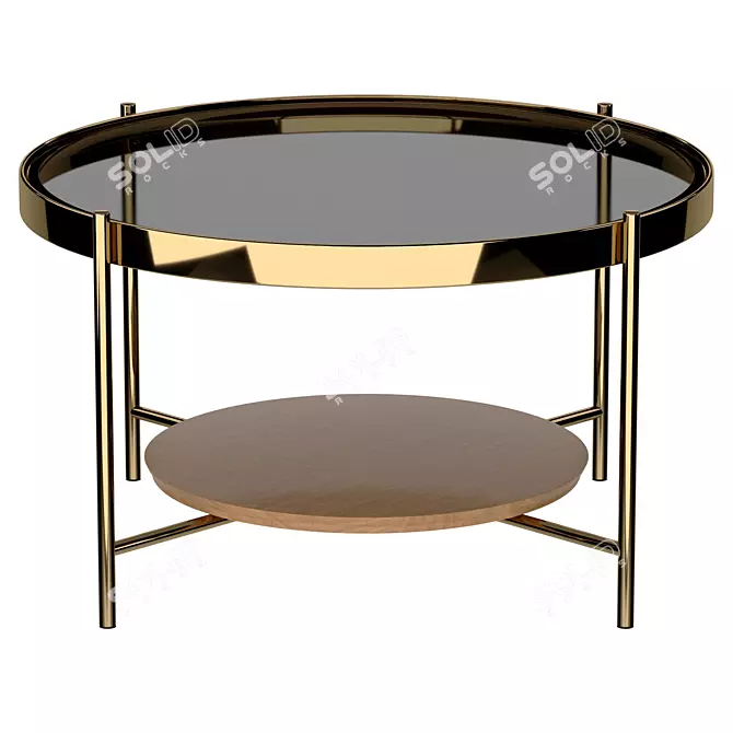 Elegant Gold Coffee Table 3D model image 2